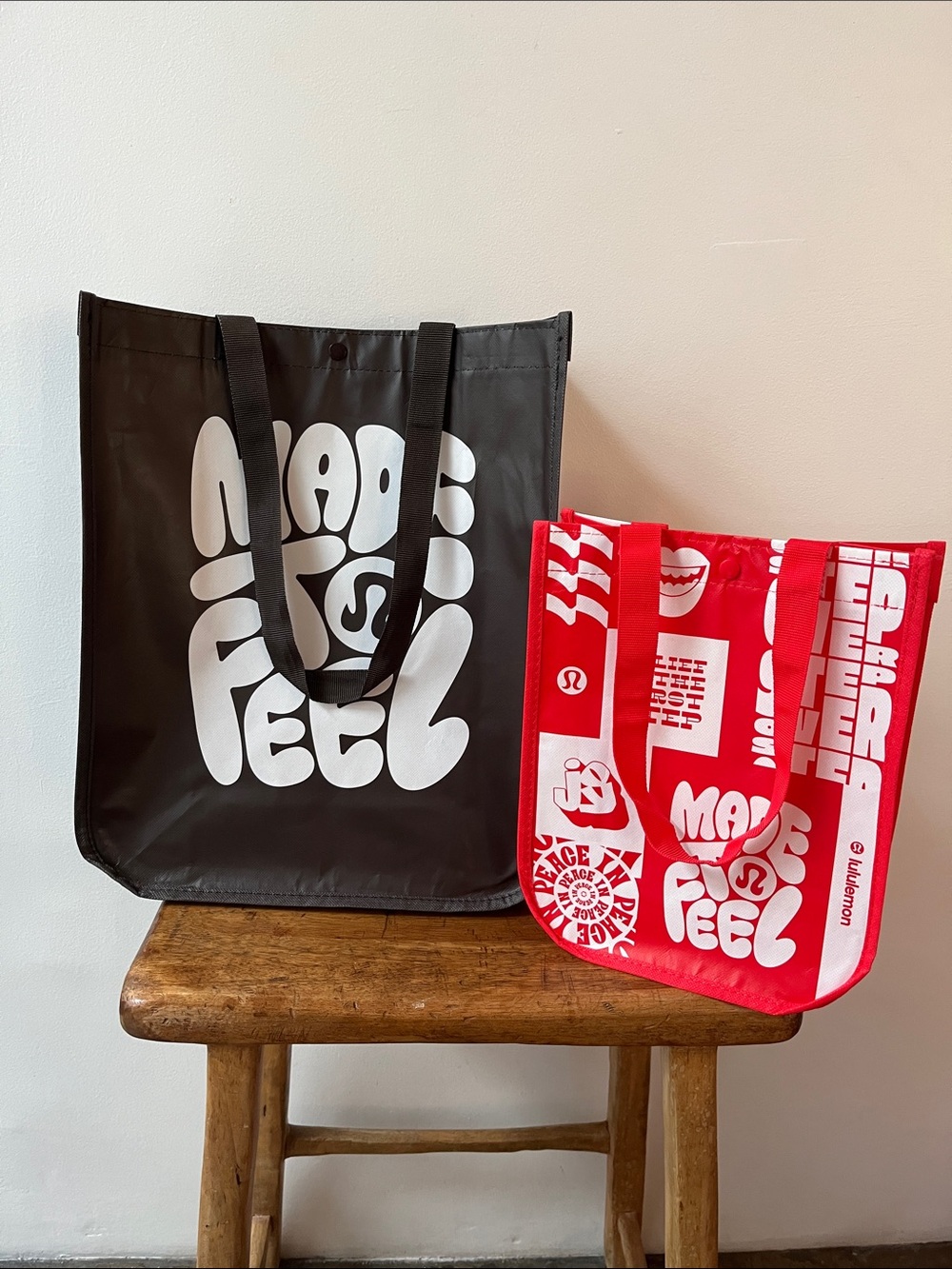 lululemon black & red Graphic Reusable Tote Duo - Picture 2 of 9